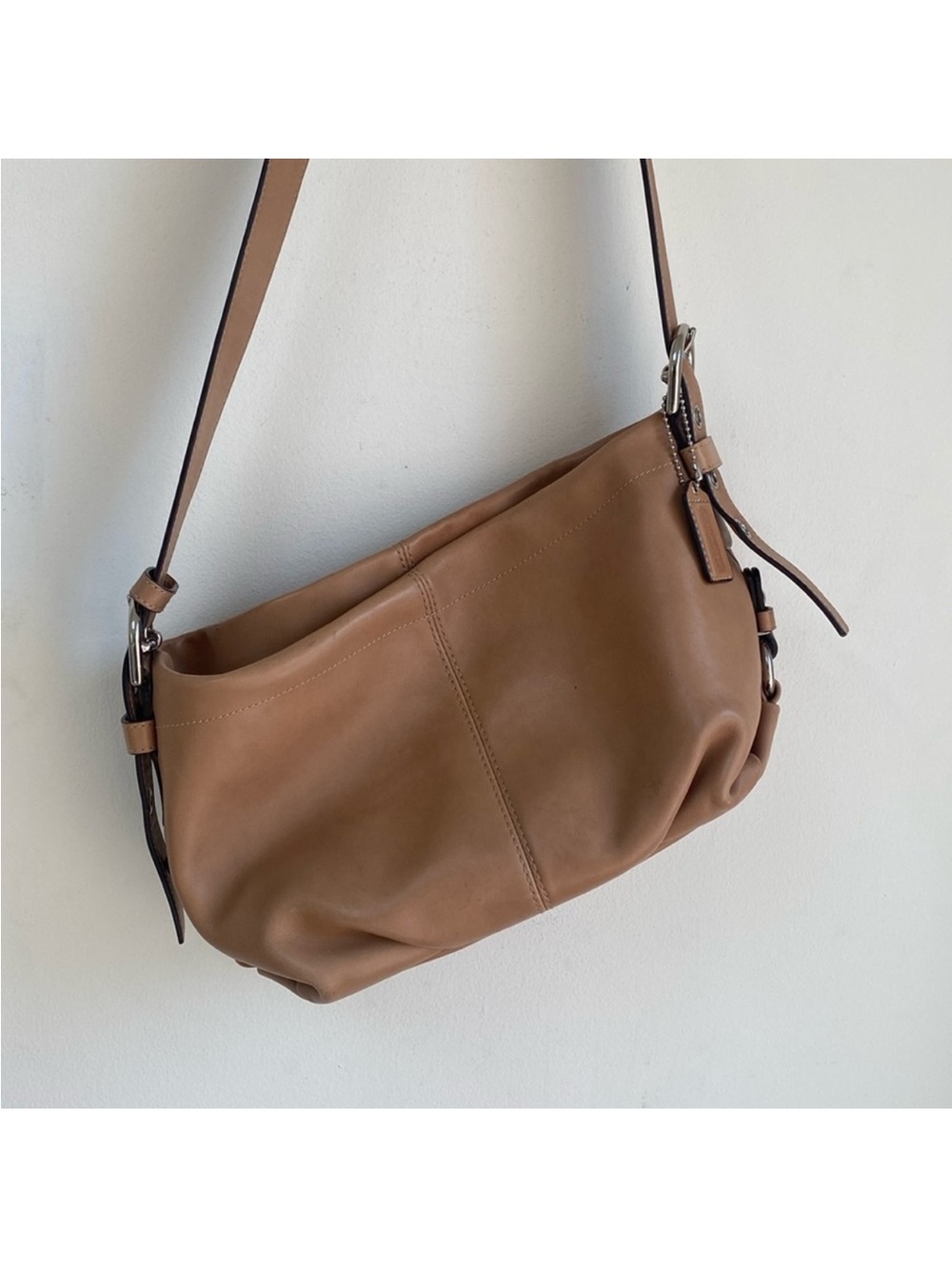 Coach Tan Leather Satchel Shoulder Bag - Picture 3 of 7